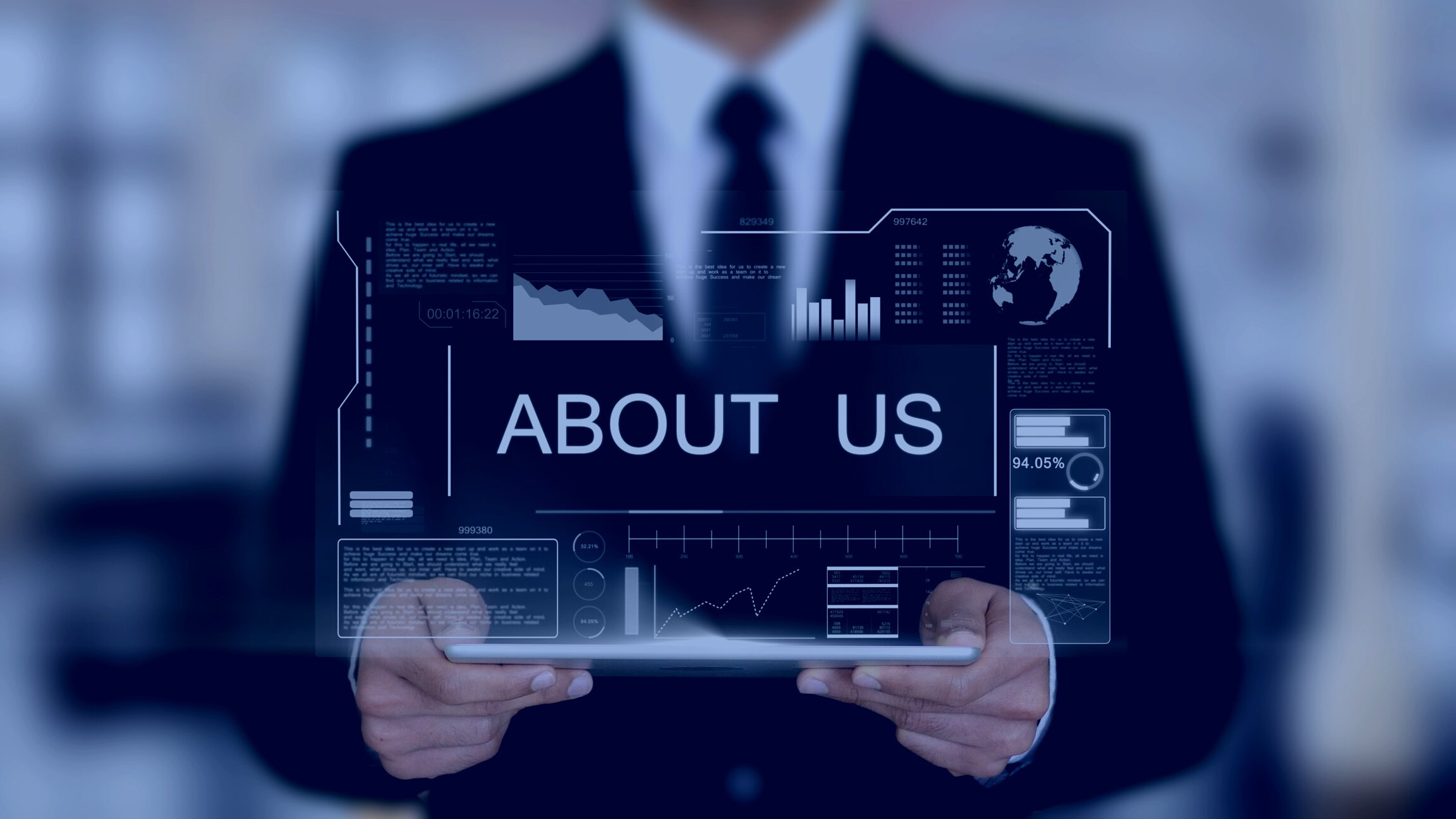 About Us, Hologram Futuristic Interface, Augmented Virtual Reality